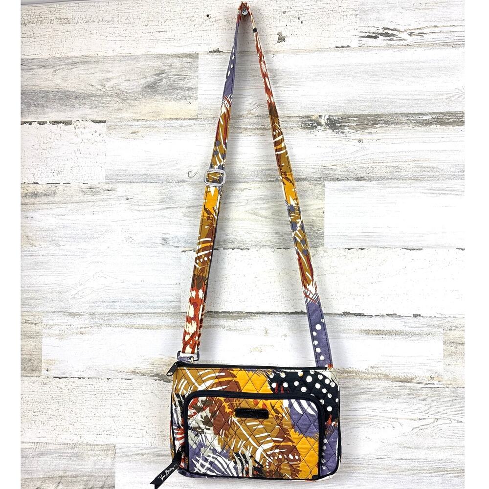 Vera Bradley Women’s Feathers Pattern Quilted Fabric Shoulder Crossbody Bag